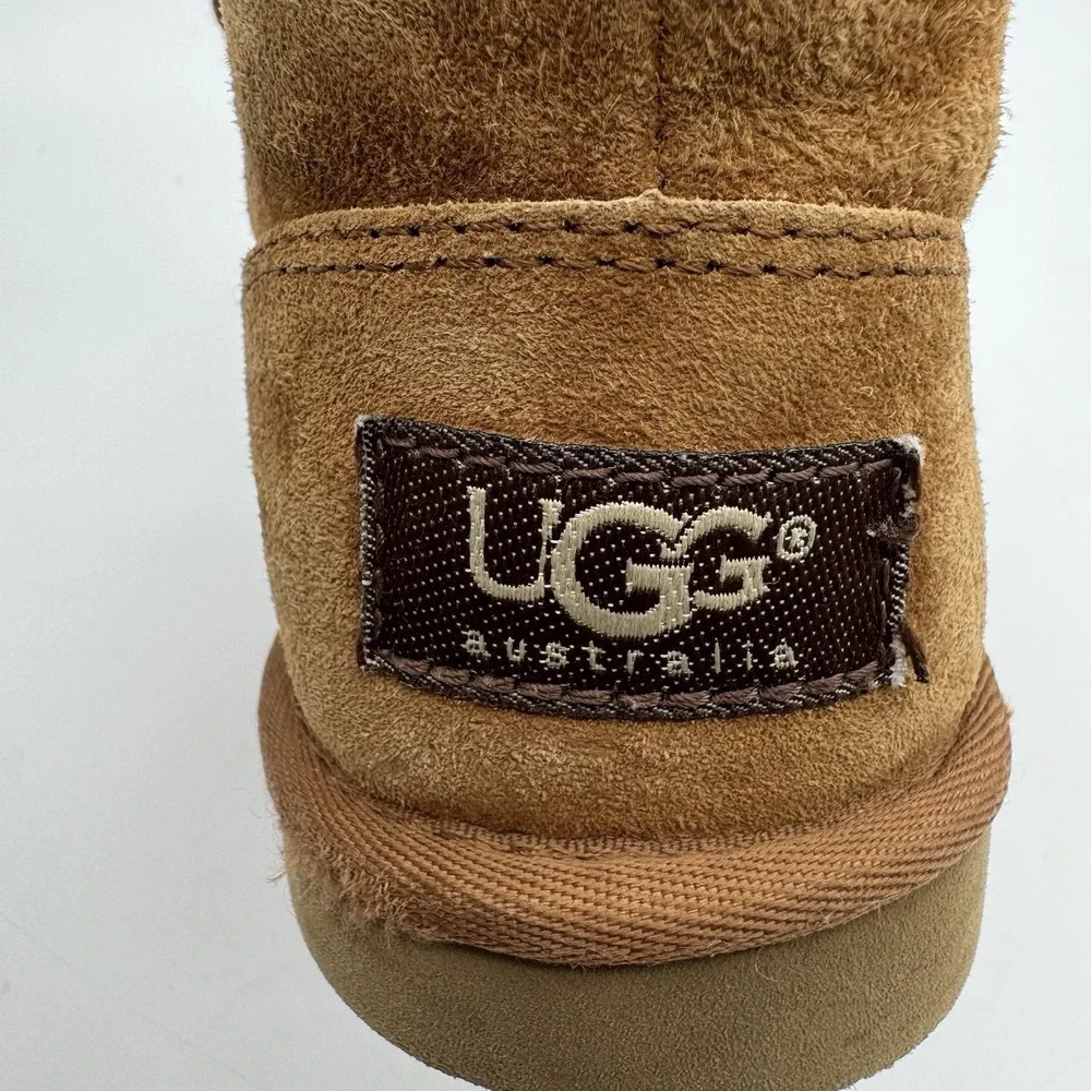 Ugg 3 Big Kids Boots Ankle Booties Lace Up Genuine Sheep Skin Fur Lined Leather